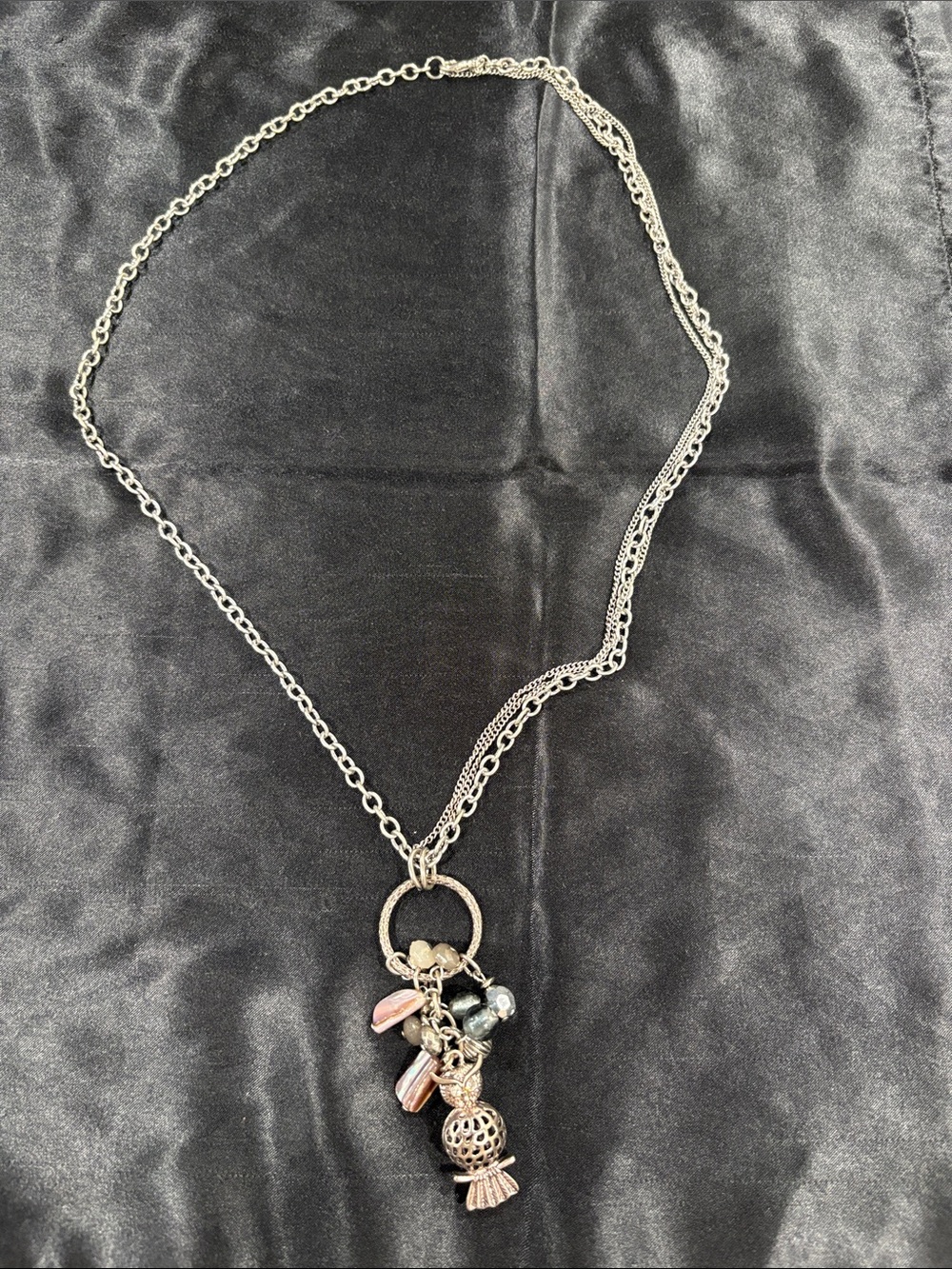 Silver Multi-Charm Pendant Necklace - Women Jewelry